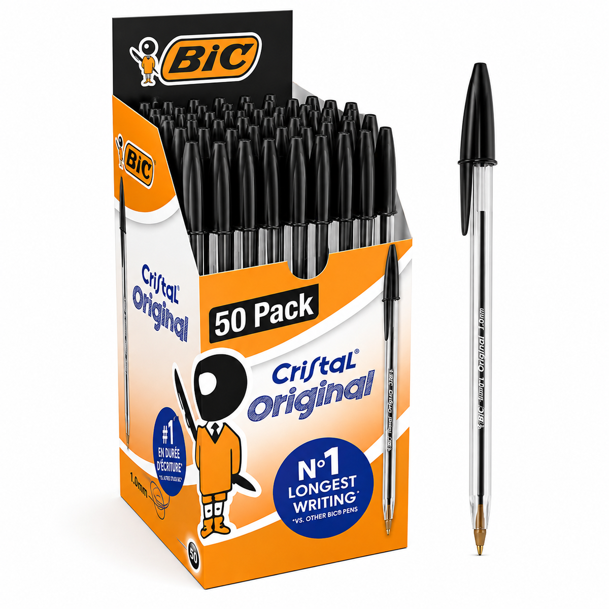 BIC Cristal Original Black Ballpoint Pens (1x50)
